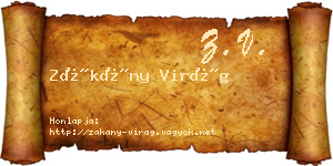 Zákány Virág névjegykártya