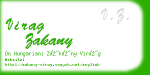 virag zakany business card